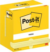 Post-It Notes, 100 vel, ft 76 x 127 mm, geel, gelijnd, pak van 12 blokken