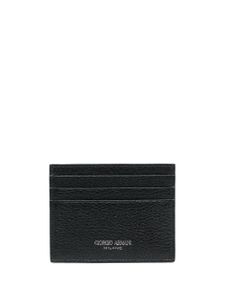 Giorgio Armani porte-cartes en cuir grainé - Noir