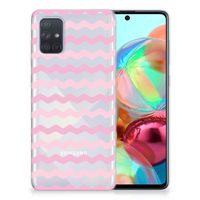 Samsung Galaxy A71 TPU bumper Waves Roze