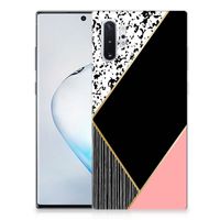 Samsung Galaxy Note 10 Plus TPU Hoesje Zwart Roze Vormen