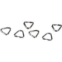 Hama Set van 6 splenringen/sleutelringen voor bevestiging van camerariemen, driehoekige vorm, diameter: 12 mm, zilver
