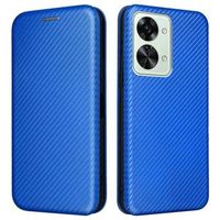 OnePlus Nord 2T Flip Case - Koolstofvezel - Blauw - thumbnail