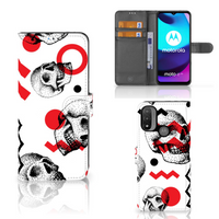 Telefoonhoesje met Naam Motorola Moto E20 | E30 | E40 Skull Red