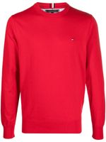 Tommy Hilfiger pull en maille fine à logo brodé - Rouge