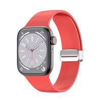 By Qubix - Siliconen bandje - Folding Buckle - Rood - Compatible met Apple Watch 38mm / 40mm / 41mm / 42mm - Compatible Apple watch bandjes
