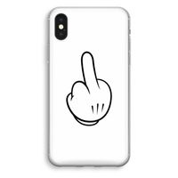 Middle finger white: iPhone XS Transparant Hoesje - thumbnail