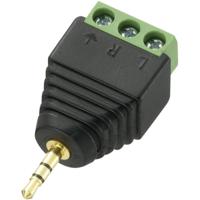 TRU COMPONENTS Jackplug 2,5 mm Stekker, recht Aantal polen: 3 Stereo Zwart 1 stuk(s) - thumbnail