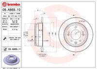 Remschijf BREMBO, Remschijftype: Massief, u.a. für KIA, Hyundai