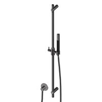 Glijstangset Lagoo Garda met Handdouchehouder, Wanduitlaat, Handdouche Staaf en Doucheslang 150 cm Gunmetal PVD