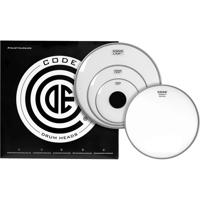 Code Drum Heads TPLAWCLRR LAW Rock Pack 10-12-16 inch clear tomvellen + 14 inch coated snaredrumvel