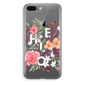 Hello in flowers: iPhone 8 Plus Transparant Hoesje