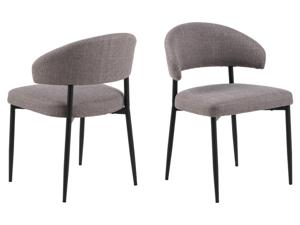 Set van 2 stoelen EDDIE lichtgrijs/bruin