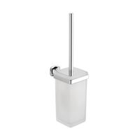 Toiletborstelhouder Sapho Aida Hangend 10.3x40.9 cm Chroom / Satijnglas