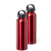 Waterfles / drinkfles / sportfles - 2x - metallic rood - aluminium - 800 ml - schroefdop - thumbnail