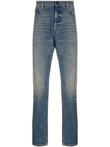 Saint Laurent jean droit à taille mi-haute - Bleu