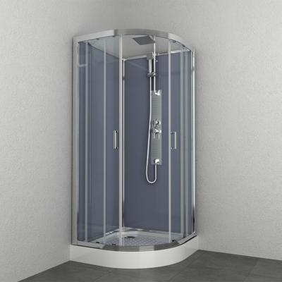 Douchecabine Allibert Everest Kwartrond 90x90x225cm Helder Glas Nano Coating Mengkraan met Handdouche
