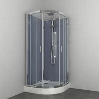 Douchecabine Allibert Everest Kwartrond 90x90x225cm Helder Glas Nano Coating Mengkraan met Handdouche