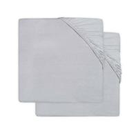 Jollein katoenen hoeslaken ledikant 60x120cm - set van 2 lichtgrijs