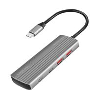 LogiLink UA0413 - Ultra-Slim USB 3.2 Gen2 Hub, 2X USB-A, 2X USB-C, met PD (Power Delivery), 100W, Space Grey