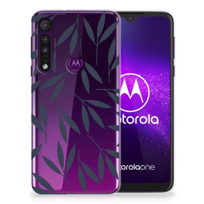 Motorola One Macro TPU Case Leaves Blue