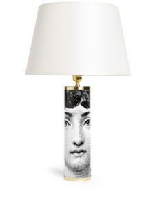 Fornasetti abat-jour conique en coton - Blanc