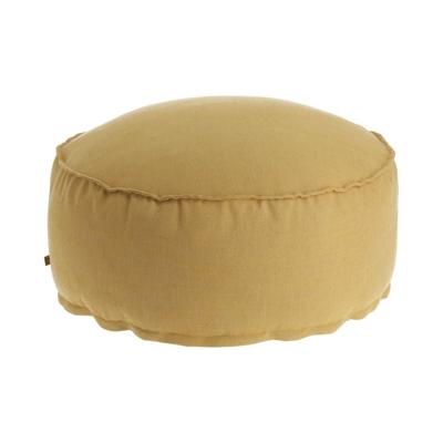 Kave Home Poef 'Maelina' 70cm, kleur Mosterdgeel