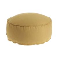Kave Home Poef 'Maelina' 70cm, kleur Mosterdgeel