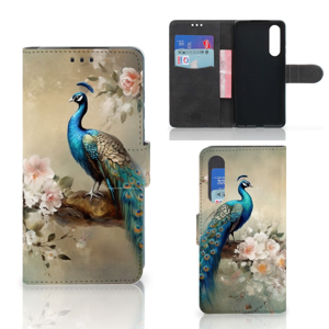 Telefoonhoesje met Pasjes voor Huawei P30 Vintage Pauwen