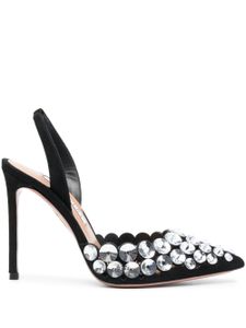 Aquazzura escarpins Maxi-Tequila 110 mm à ornements en cristal - Noir