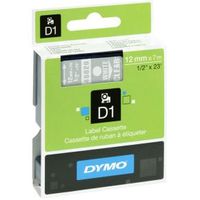 Dymo D1 Printlint 12 mm x 7 m wit op transparant 45020 - thumbnail