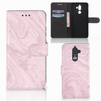 Nokia 7 Plus Bookcase Marble Pink - Origineel Cadeau Vriendin