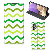 Samsung Galaxy A32 5G Hoesje met Magneet Zigzag Groen - thumbnail