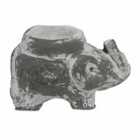 Theelichthouder Terracotta Olifant Grey-Wash - thumbnail