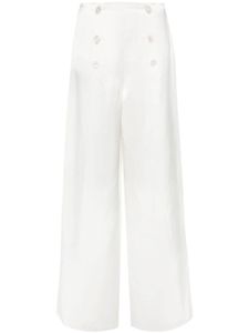 Ralph Lauren Collection pantalon en satin à coupe ample - Blanc