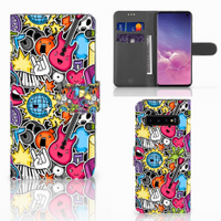 Samsung Galaxy S10 Wallet Case met Pasjes Punk Rock