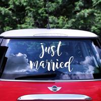 Autosticker Just Married wit