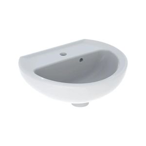 Geberit Fontein Bastia 40x33 cm Rond met Kraangat met Asymetrische Overloop Glans Wit