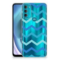 Motorola Moto G71 5G TPU bumper Zigzag Blauw