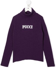 PUCCI Junior pull à logo brodé - Violet