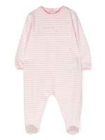 Moschino Kids pyjama rayé à logo brodé - Rose