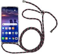 StilGut telefoonketting compatibel met Huawei P Smart 2019, transparante achterkant met zwart koord