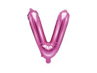 Folieballon Letter 'V' Donker Roze - 35cm - thumbnail