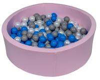 Viking Choice  Roze ballenbak 90 cm met 300 ballen parelmoer, blauw & grijs