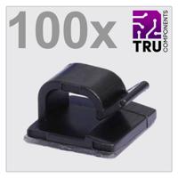 TRU COMPONENTS T24CA020 Kabelclip Zelfklevend TC-12888436 Bundel-Ø (bereik) 1 tot 7 mm Zwart 100 stuk(s) - thumbnail