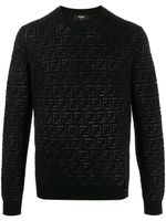 FENDI pull à motif monogrammé - Noir