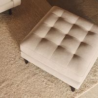 Kave Home Hocker Debra Chenille - Beige