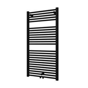 Designradiator Plieger Palmyra 681 Watt Midden- of Zijaansluiting 117,5x60 cm Mat Zwart