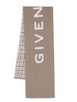 Givenchy écharpe réversible à logo en intarsia - Marron