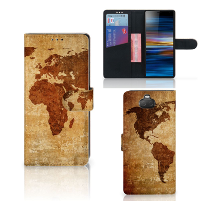 Sony Xperia 10 Plus Flip Cover Wereldkaart Sony Xperia 10 Plus Flip Cover Wereldkaart