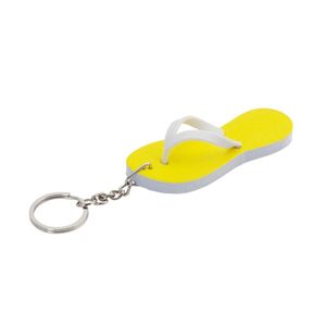 Sleutelhangers teenslippers 8 cm geel